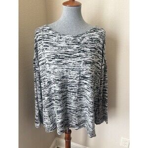 Bryn Walker Women’s Size Small Gray Black Print Long Sleeve Hi-Low Tunic Top